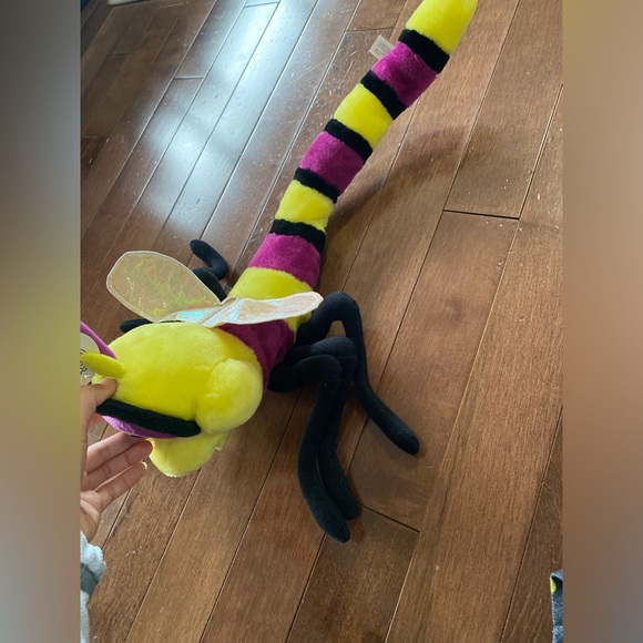Toy Works Mosquito Plush stuffed Yellow Purple insect 21” - Picture 2 of 9